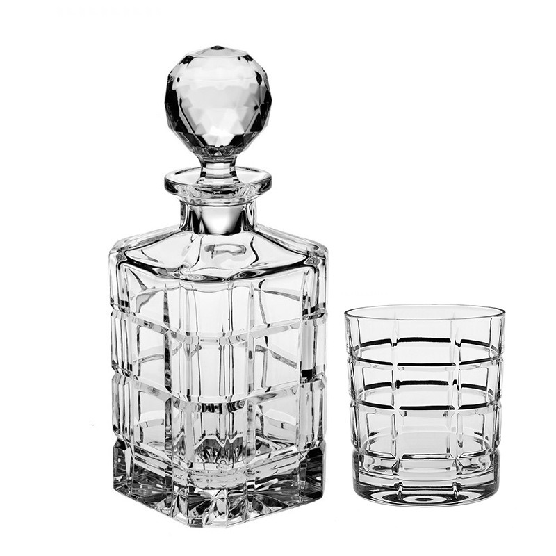 Wine Glass Set Crystal - Kryształowa szklana butelka na wino, karafka,