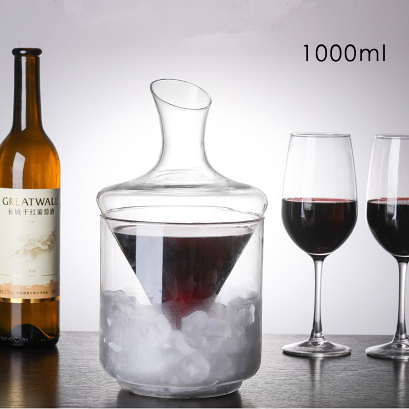 Wine Glass Set Crystal - Wiaderko na lód Karafka Ukośne usta